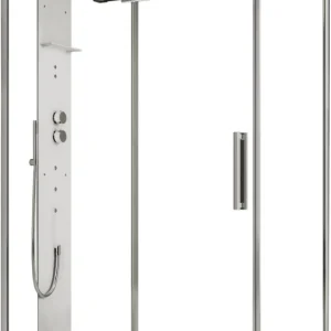 Douche à vapeur Ronal Mimesi Argent brillant Panneau avant en acier inoxydable poli Bon Plan